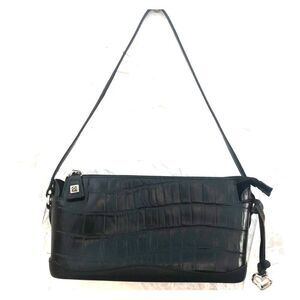 Brighton black leather shoulder bag.